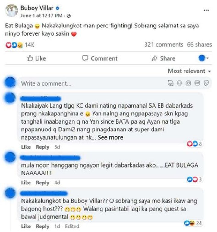 Buboy Villar first post over his Instagram handle