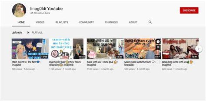 Lina Goldi has a YouTube channel