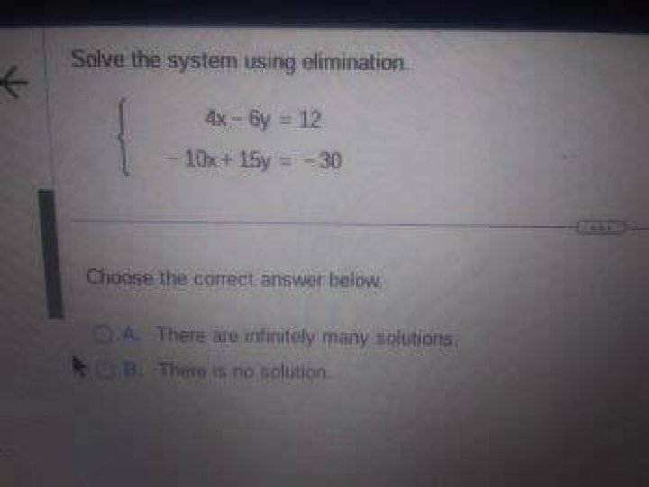 Use Elimination to solve 10x - 15y = -70 and 3x